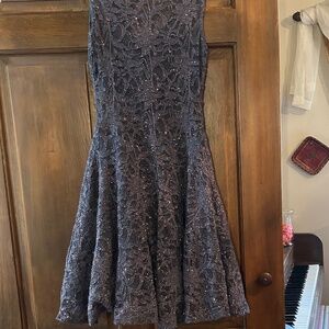 Unique silver grey cocktail dress